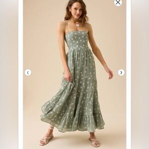 Altar'd State Green Floral Maxi Dress